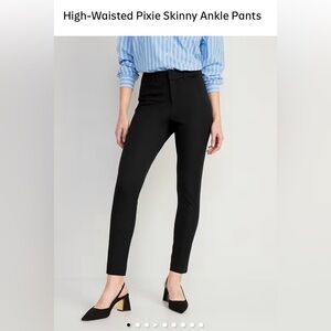 Old Navy High-Waisted Pixie Skinny Ankle Pants - BLACK - Size 16P